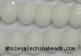 CPB62 15.5 inches 12*16mm faceted rondelle white porcelain beads