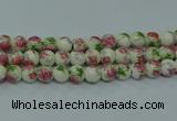 CPB653 15.5 inches 10mm round Painted porcelain beads