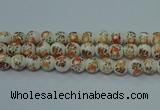 CPB675 15.5 inches 14mm round Painted porcelain beads
