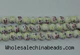 CPB774 15.5 inches 12mm round Painted porcelain beads