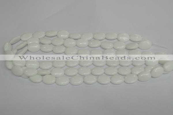 CPB85 15.5 inches 10*14mm oval white porcelain beads wholesale