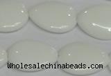 CPB92 15.5 inches 18*25mm flat teardrop white porcelain beads wholesale