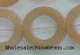 CPI106 15.5 inches 30mm donut pink aventurine jade beads