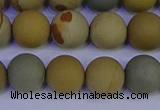 CPJ524 15.5 inches 12mm round matte wildhorse picture jasper beads