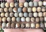 CPJ653 15.5 inches 10mm round matte picture jasper beads wholesale