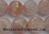 CPQ208 15.5 inches 18mm faceted round natural pink quartz beads