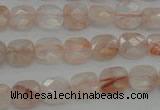 CPQ231 15.5 inches 10*10mm faceted square natural pink quartz beads