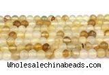 CPQ351 15.5 inches 6mm round yellow quartz gemstone beads