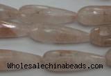 CPQ78 15.5 inches 10*30mm faceted teardrop natural pink quartz beads