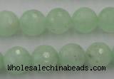 CPR115 15.5 inches 14mm faceted round natural prehnite beads wholesale