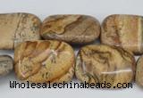CPT261 15.5 inches 18*25mm rectangle picture jasper beads wholesale