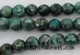 CPT303 15.5 inches 6mm faceted round green picture jasper beads