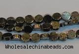 CPY150 15.5 inches 6mm coin pyrite gemstone beads wholesale