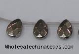 CPY377 Top drilled 10*14mm briolette pyrite gemstone beads
