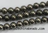 CPY48 16 inches 10mm round pyrite gemstone beads wholesale