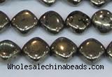 CPY648 15.5 inches 10*10mm diamond pyrite gemstone beads wholesale