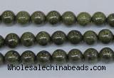 CPY750 15.5 inches 4mm round pyrite gemstone beads wholesale