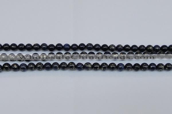 CPY772 15.5 inches 8mm round pyrite gemstone beads wholesale