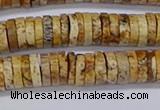 CRB1018 15.5 inches 2*7mm heishi picture jasper beads wholesale