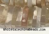 CRB1081 15.5 inches 5*20mm - 6*22mm faceted heishi sakura agate beads