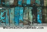 CRB1083 15.5 inches 5*20mm - 6*22mm faceted heishi ocean agate beads