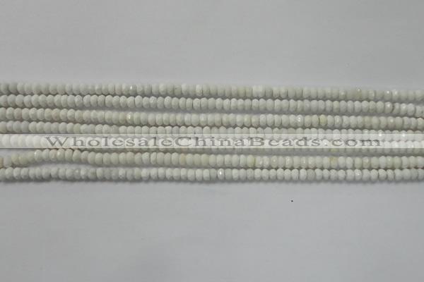 CRB109 15.5 inches 2.5*4mm faceted rondelle white agate beads