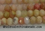 CRB1215 15.5 inches 4*6mm faceted rondelle pink opal beads