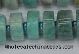 CRB1235 15.5 inches 8*16mm tyre amazonite gemstone beads