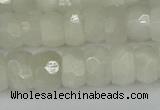 CRB1280 15.5 inches 6*10mm faceted rondelle white moonstone beads