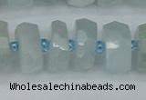 CRB1314 15.5 inches 7*14mm faceted rondelle aquamarine beads