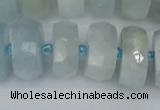 CRB1315 15.5 inches 8*16mm faceted rondelle aquamarine beads