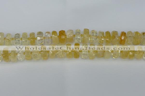 CRB1324 15.5 inches 8*16mm faceted rondelle citrine beads