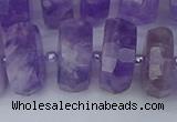 CRB1335 15.5 inches 8*18mm faceted rondelle lavender amethyst beads