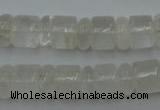 CRB134 15.5 inches 6*12mm & 10*12mm rondelle white crystal beads