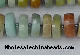 CRB1361 15.5 inches 6*10mm faceted rondelle Chinese amazonite beads