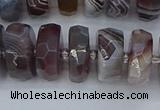 CRB1384 15.5 inches 8*16mm faceted rondelle botswana agate beads