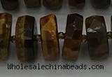 CRB1434 15.5 inches 8*16mm faceted rondelle yellow tiger eye beads