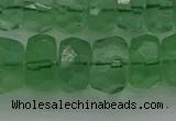 CRB1461 15.5 inches 6*12mm faceted rondelle green fluorite beads