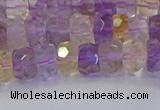 CRB1807 15.5 inches 4*6mm faceted rondelle ametrine beads