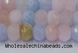 CRB1829 15.5 inches 5*8mm faceted rondelle morganite beads