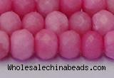 CRB1850 15.5 inches 6*10mm faceted rondelle pink opal beads