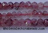 CRB1864 15.5 inches 2.5*4mm faceted rondelle strawberry quartz beads