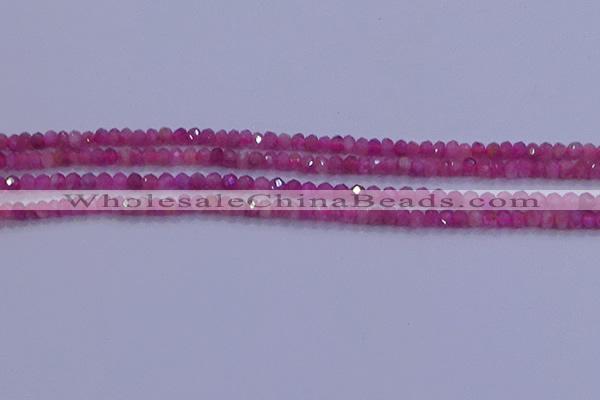 CRB1878 15.5 inches 2*3mm faceted rondelle red tourmaline beads