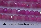 CRB1879 15.5 inches 2.5*4mm faceted rondelle red tourmaline beads