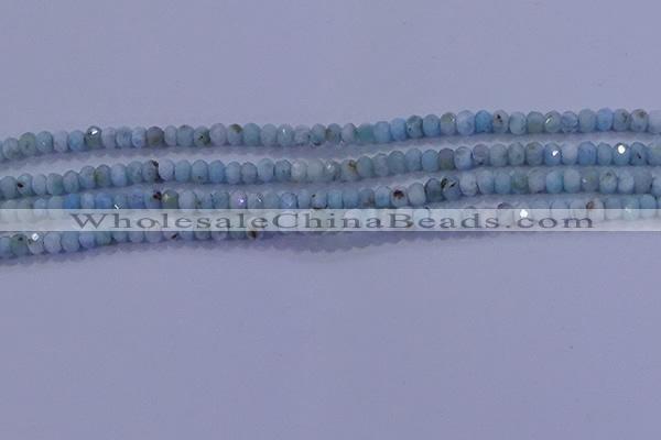 CRB1893 15.5 inches 2*3mm faceted rondelle larimar beads