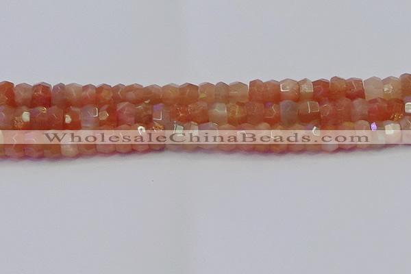 CRB1932 15.5 inches 6*10mm faceted rondelle sunstone beads