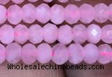 CRB1940 15.5 inches 2.5*4mm faceted rondelle rose quartz beads