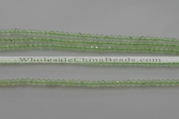 CRB212 15.5 inches 3*4mm faceted rondelle green rutilated quartz beads