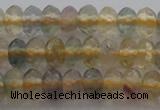 CRB214 15.5 inches 3*4mm faceted rondelle yellow fluorite beads