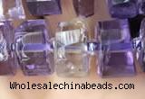 CRB2157 15.5 inches 11mm - 12mm faceted tyre ametrine beads